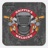 名前をカスタムする溶接機金属加工機溶接店 スクエアシール (正面)