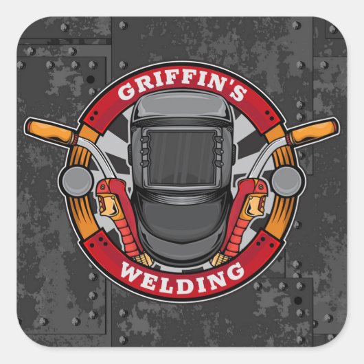 名前をカスタムする溶接機金属加工機溶接店 スクエアシール (正面)