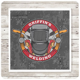 名前をカスタムする溶接機金属加工機溶接店 スタンダードカクテルナプキン