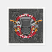 名前をカスタムする溶接機金属加工機溶接店 スタンダードカクテルナプキン (正面)