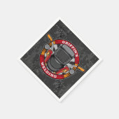 名前をカスタムする溶接機金属加工機溶接店 スタンダードカクテルナプキン (角)