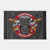 名前をカスタムする溶接機金属加工機溶接店 ドアマット (正面)