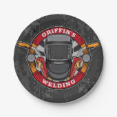 名前をカスタムする溶接機金属加工機溶接店 ペーパープレート (正面)