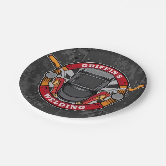 名前をカスタムする溶接機金属加工機溶接店 ペーパープレート (アングル)