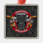 名前をカスタムする溶接機金属加工機溶接店 メタルオーナメント (正面)