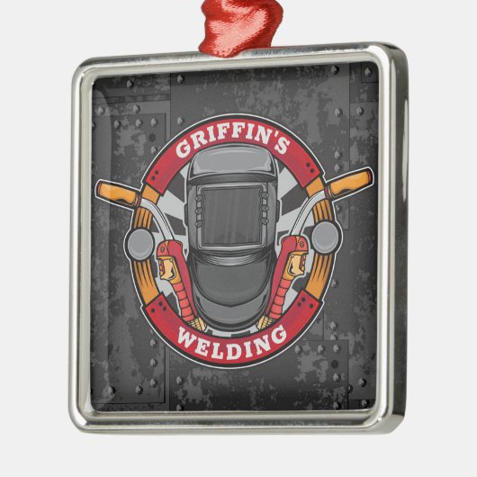 名前をカスタムする溶接機金属加工機溶接店 メタルオーナメント (左)