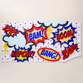 名前をカスタムする漫画の吹き出し ビーチタオル