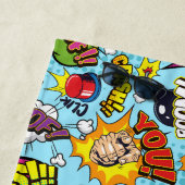 名前をカスタムする漫画パターン ビーチタオル (インサイチュ)