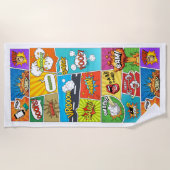 名前をカスタムする漫画 ビーチタオル (正面)