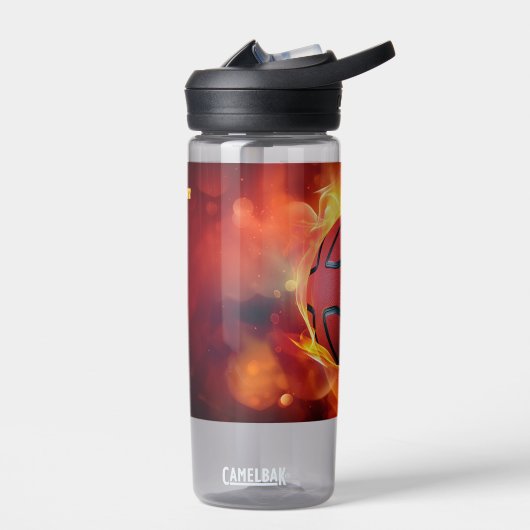 名前をカスタムする火照りバスケットボール ウォーターボトル (左面)