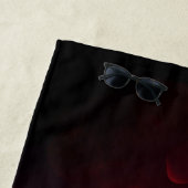 名前をカスタムする火照りバスケットボール ビーチタオル (インサイチュ)