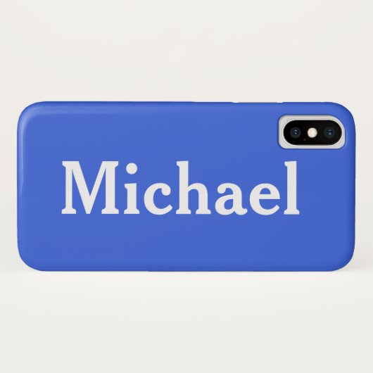 名前をカスタムする無地のブ王室のルー Case-Mate iPhoneケース (裏面(横))