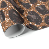 名前をカスタムする焼き金ゴールドグリッターヒョウの紋章 ラッピングペーパー (ロールコーナー)