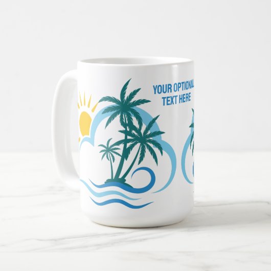 名前をカスタムする熱帯諸島 コーヒーマグカップ (正面左)