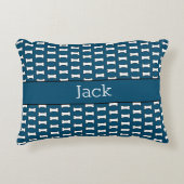 名前をカスタムする犬の骨パターン アクセントクッション (正面)