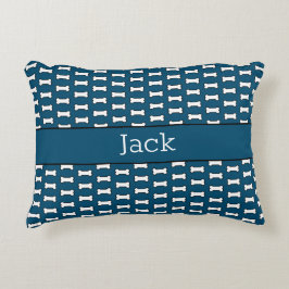 名前をカスタムする犬の骨パターン アクセントクッション