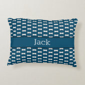 名前をカスタムする犬の骨パターン アクセントクッション (裏面)