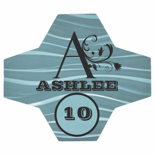 名前をカスタムする独自のストライプ作パーソナライズされた成 サッカーボール (フラット)