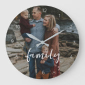 名前をカスタムする独身のフォトウォールクロック ラージ壁時計 (正面)