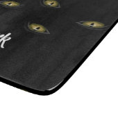 名前をカスタムする猫の目を黒に カッティングボード (角)