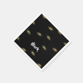 名前をカスタムする猫の目を黒に スタンダードカクテルナプキン (角)