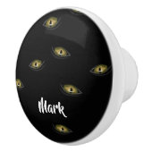 名前をカスタムする猫の目を黒に セラミックノブ (右)