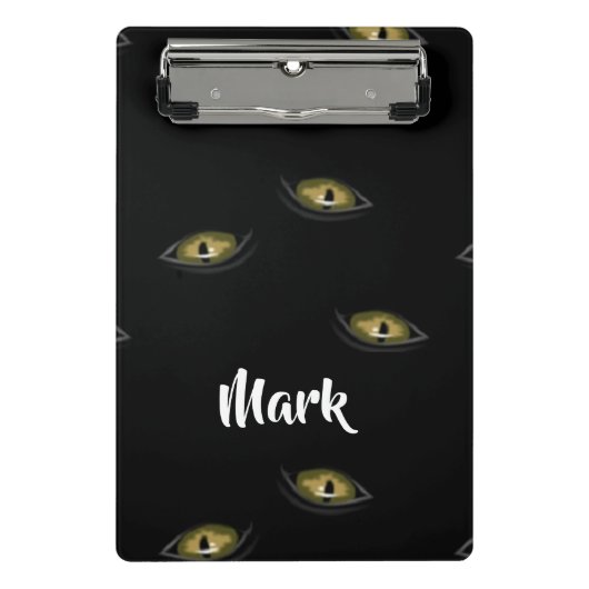 名前をカスタムする猫の目を黒に ミニクリップボード (正面)
