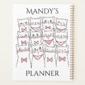 名前をカスタムする猫プランナーネームプランナーかわいい猫 プランナー手帳 (裏面)