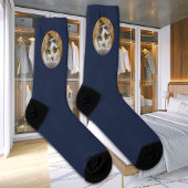 名前をカスタムする猫写真モダンパーソナライズされた ソックス