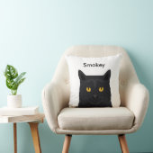 名前をカスタムする猫枕-カスタマイズ可能な黒猫 クッション (椅子)