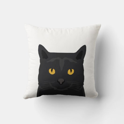 名前をカスタムする猫枕-カスタマイズ可能な黒猫 クッション (裏面)