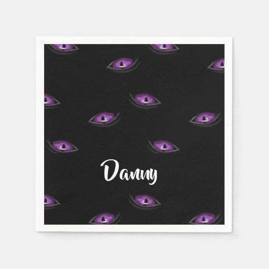 名前をカスタムする猫 スタンダードカクテルナプキン (正面)