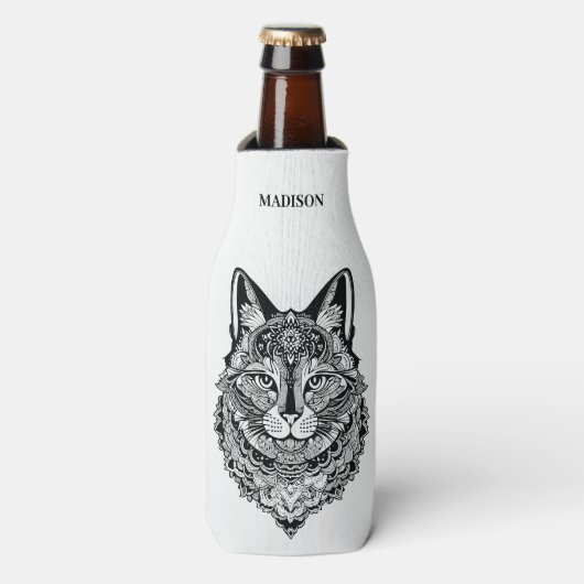 名前をカスタムする猫 ボトルクーラー (ボトル正面)