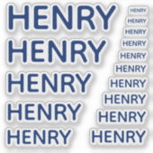 名前をカスタムする王室のブルー15サイズシンプル シール (正面)