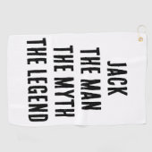 名前をカスタムする男の神話の伝説 ゴルフタオル (横)