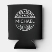 名前をカスタムする男の神話の伝説 缶クーラー (裏面)