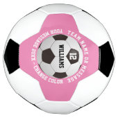 名前をカスタムする番号チーム名ピンク サッカーボール (回転)