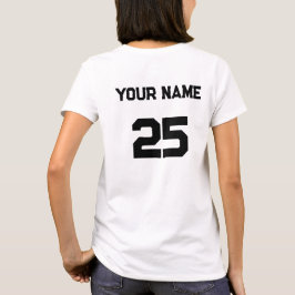 名前をカスタムする番号バックサイドブラックフォントTシャツ Tシャツ