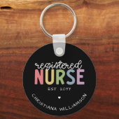 名前をカスタムする登録ナースRNナース卒業 キーホルダー (正面)