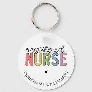 名前をカスタムする登録ナースRNナース卒業 キーホルダー