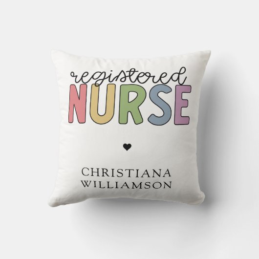 名前をカスタムする登録ナースRNナース卒業 クッション (裏面)