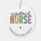 名前をカスタムする登録ナースRNナース卒業 セラミックオーナメント (左)