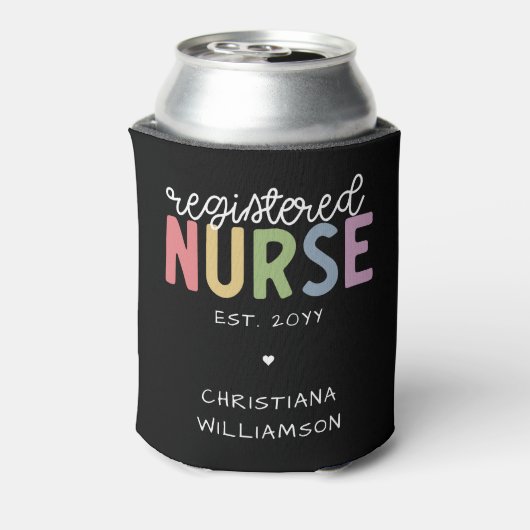 名前をカスタムする登録ナースRNナース卒業 缶クーラー (缶裏面)