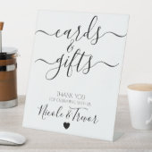 名前をカスタムする白い書道カード&ギフト 台座サイン (インサイチュ)