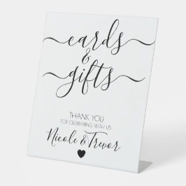 名前をカスタムする白い書道カード&ギフト 台座サイン