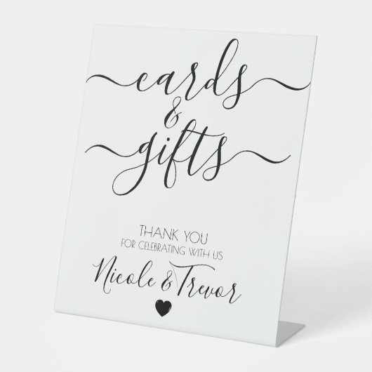 名前をカスタムする白い書道カード&ギフト 台座サイン (正面)