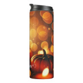 名前をカスタムする白熱［赤熱］光を放つカボチャ秋季《写真》ぼけ味効果 タンブラー (回転右)