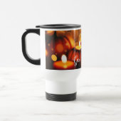 名前をカスタムする白熱［赤熱］光を放つカボチャ秋季《写真》ぼけ味効果 トラベルマグ (左)