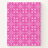 名前をカスタムする白花柄ノート ノートブック (裏面)