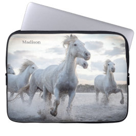 名前をカスタムする白馬 ラップトップスリーブ